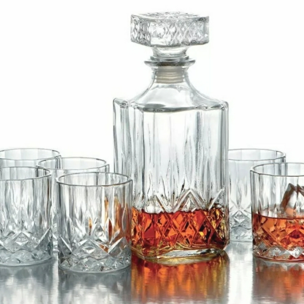 Style Setter Denmark 7 Piece Crystal Decanter Set